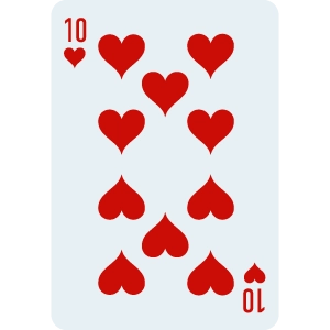10 of Heart Card