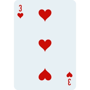 3 of Heart Card
