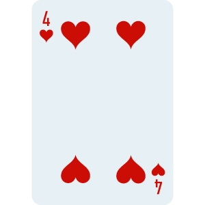 4 of Heart Card