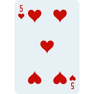 5 of Heart Card